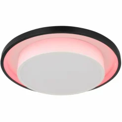 Luminaires Globo Lighting Plafonnier Globo MORGAN LED Noir, 1 lumière, Télécommandes* Éclairage Led