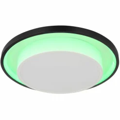 Luminaires Globo Lighting Plafonnier Globo MORGAN LED Noir, 1 lumière, Télécommandes* Éclairage Led