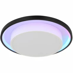 Luminaires Globo Lighting Plafonnier Globo MORGAN LED Noir, 1 lumière, Télécommandes* Éclairage Led