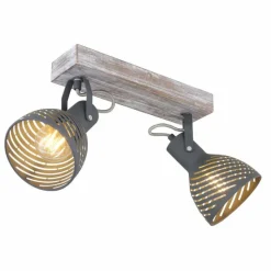 Lampes Vintages & Rétros-Luminaires Globo Lighting Plafonnier Globo MORI Brun, Blanc, 2 lumières