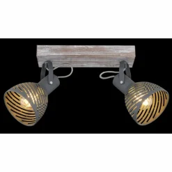 Lampes Vintages & Rétros-Luminaires Globo Lighting Plafonnier Globo MORI Brun, Blanc, 2 lumières