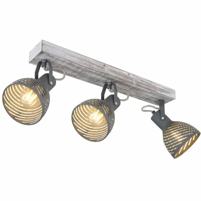 Lampes Vintages & Rétros-Luminaires Globo Lighting Plafonnier Globo MORI Brun, Blanc, 3 lumières
