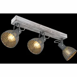 Lampes Vintages & Rétros-Luminaires Globo Lighting Plafonnier Globo MORI Brun, Blanc, 3 lumières