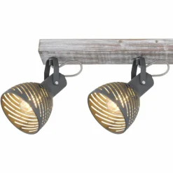 Lampes Vintages & Rétros-Luminaires Globo Lighting Plafonnier Globo MORI Brun, Blanc, 3 lumières