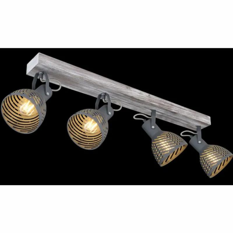 Lampes Vintages & Rétros-Luminaires Globo Lighting Plafonnier Globo MORI Brun, Blanc, 4 lumières