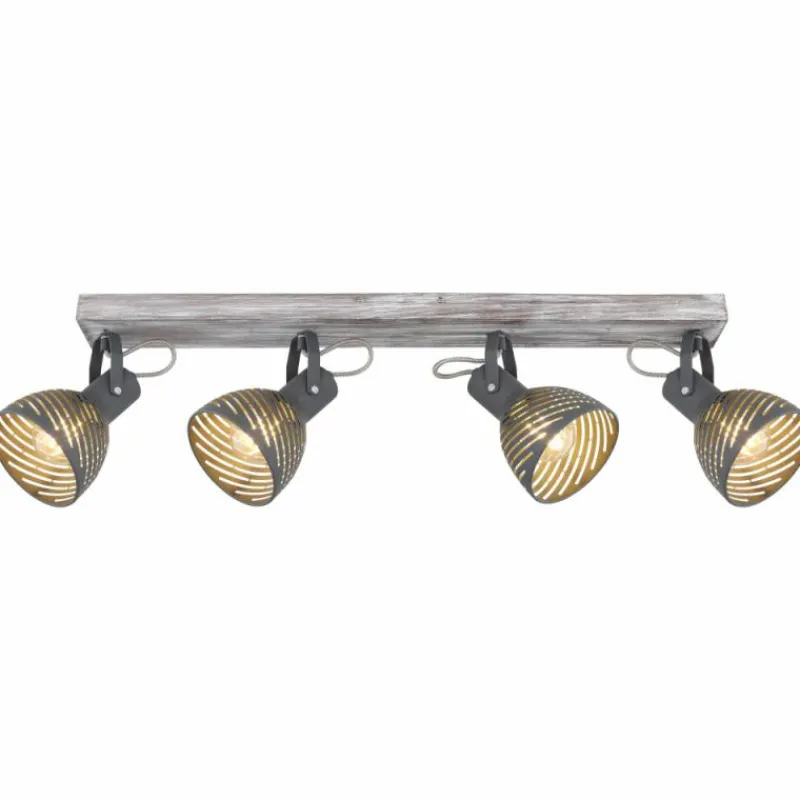 Lampes Vintages & Rétros-Luminaires Globo Lighting Plafonnier Globo MORI Brun, Blanc, 4 lumières