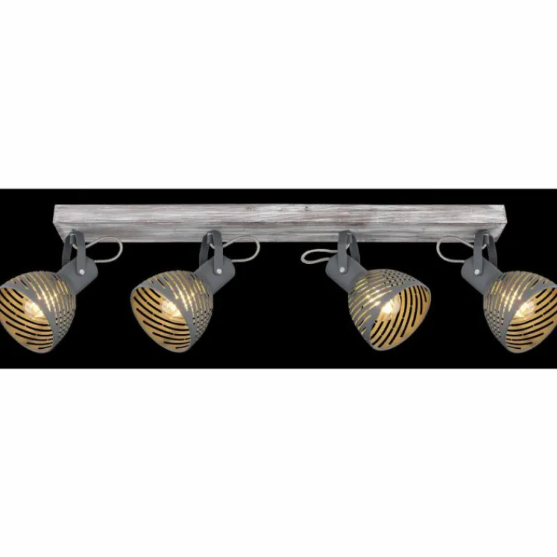 Lampes Vintages & Rétros-Luminaires Globo Lighting Plafonnier Globo MORI Brun, Blanc, 4 lumières