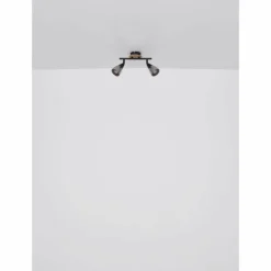 Suspension Verre Fumé-Luminaires Globo Lighting Plafonnier Globo MUBBY Écru, Noir, 2 lumières