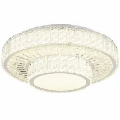 Luminaires Globo Lighting Plafonnier Globo MUCKY LED Chrome, 1 lumière, Télécommandes* Éclairage Led