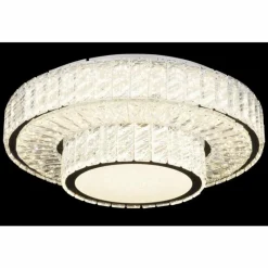 Luminaires Globo Lighting Plafonnier Globo MUCKY LED Chrome, 1 lumière, Télécommandes* Éclairage Led