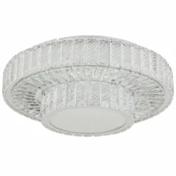 Luminaires Globo Lighting Plafonnier Globo MUCKY LED Chrome, 1 lumière, Télécommandes* Éclairage Led