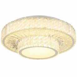 Luminaires Globo Lighting Plafonnier Globo MUCKY LED Chrome, 1 lumière, Télécommandes* Éclairage Led