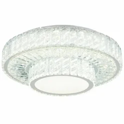 Luminaires Globo Lighting Plafonnier Globo MUCKY LED Chrome, 1 lumière, Télécommandes* Éclairage Led