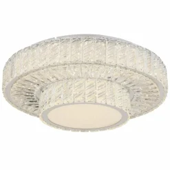 Luminaires Globo Lighting Plafonnier Globo MUCKY LED Chrome, 1 lumière, Télécommandes* Éclairage Led