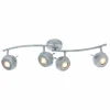 Lampes Industrielles-Luminaires Globo Lighting Plafonnier Globo MYCAH LED Gris, 4 lumières