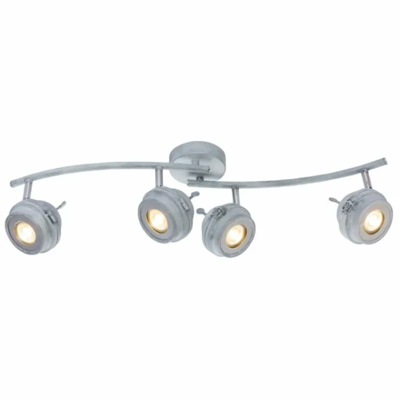 Lampes Industrielles-Luminaires Globo Lighting Plafonnier Globo MYCAH LED Gris, 4 lumières