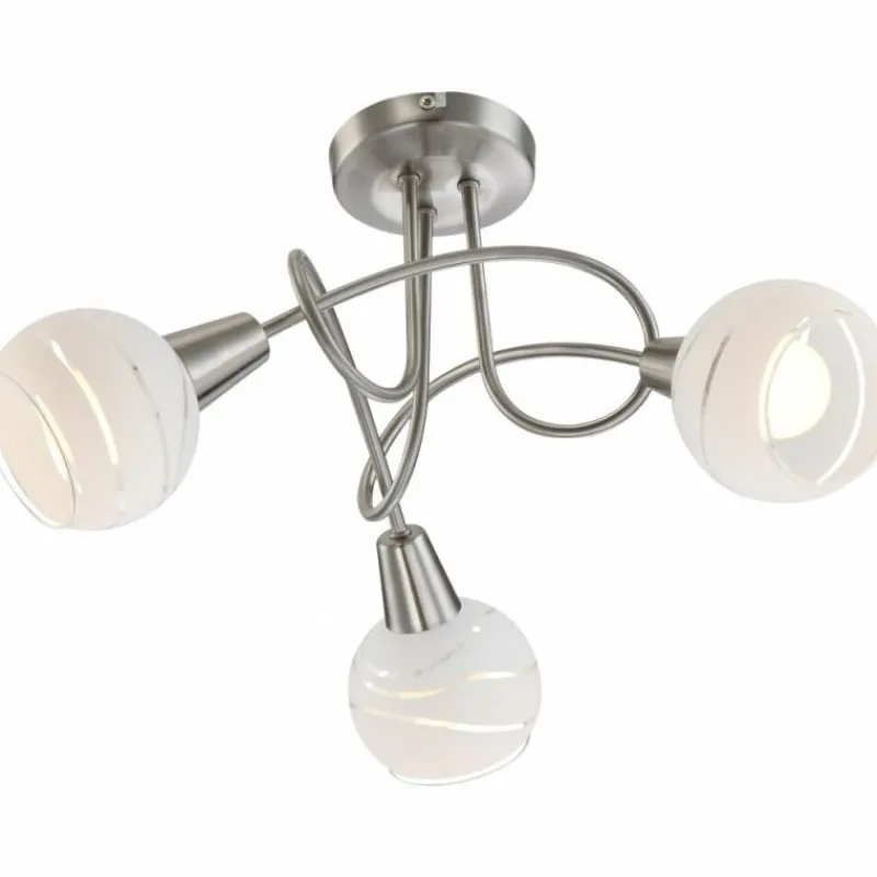 Luminaires Globo Lighting Plafonnier Globo Nickel mat, 3 lumières