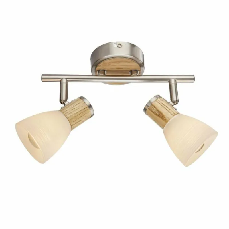 Luminaires Globo Lighting Plafonnier Globo Nickel mat, 2 lumières