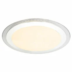 Luminaires Globo Lighting Plafonnier Globo NICOLE II LED Chrome, 1 lumière, Télécommandes, Changeur de couleurs