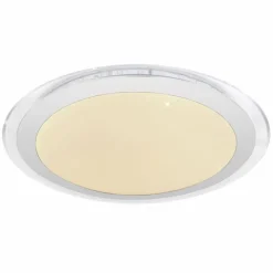 Luminaires Globo Lighting Plafonnier Globo NICOLE II Transparent, Blanc, 1 lumière, Changeur de couleurs