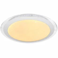 Luminaires Globo Lighting Plafonnier Globo NICOLE II Transparent, Blanc, 1 lumière, Changeur de couleurs