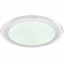 Luminaires Globo Lighting Plafonnier Globo NICOLE II Transparent, Blanc, 1 lumière, Changeur de couleurs