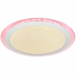 Luminaires Globo Lighting Plafonnier Globo NICOLE II Transparent, Blanc, 1 lumière, Changeur de couleurs