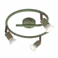 Lampes Industrielles-Luminaires Globo Lighting Plafonnier Globo OLANA Vert, Rouille, 3 lumières
