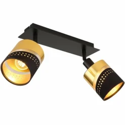 Lampes En Tissu-Luminaires Globo Lighting Plafonnier Globo OR Noir, 2 lumières