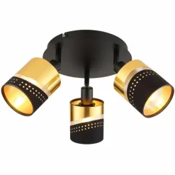 Lampes En Tissu-Luminaires Globo Lighting Plafonnier Globo OR Noir, 3 lumières