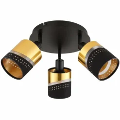 Lampes En Tissu-Luminaires Globo Lighting Plafonnier Globo OR Noir, 3 lumières