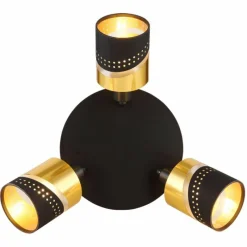 Lampes En Tissu-Luminaires Globo Lighting Plafonnier Globo OR Noir, 3 lumières