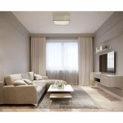 Lampes En Tissu-Luminaires Globo Lighting Plafonnier Globo OSSI Couleur bois, Noir, 3 lumières