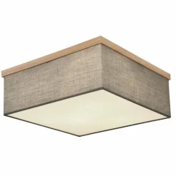 Lampes En Tissu-Luminaires Globo Lighting Plafonnier Globo OSSI Couleur bois, Noir, 3 lumières