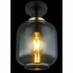 Suspension Verre Fumé-Luminaires Globo Lighting Plafonnier Globo OTHMAR Bronze, Noir, 1 lumière