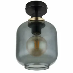 Suspension Verre Fumé-Luminaires Globo Lighting Plafonnier Globo OTHMAR Bronze, Noir, 1 lumière