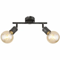 Luminaires Globo Lighting Plafonnier Globo OTTILIE Brun foncé, Nickel mat, 2 lumières* Spots Et Projecteurs