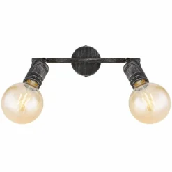 Luminaires Globo Lighting Plafonnier Globo OTTILIE Brun foncé, Nickel mat, 2 lumières* Spots Et Projecteurs