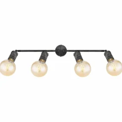 Luminaires Globo Lighting Plafonnier Globo OTTILIE Brun foncé, Nickel mat, 4 lumières* Spots Et Projecteurs