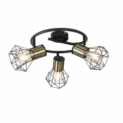 Lampes Vintages & Rétros-Luminaires Globo Lighting Plafonnier Globo PRISKA Noir, 3 lumières