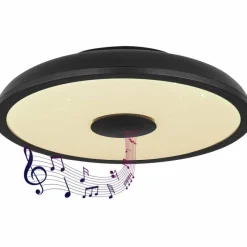 Luminaires Globo Lighting Plafonnier Globo RAFFY LED Noir, Blanc, 1 lumière, Télécommandes, Changeur de couleurs* Éclairage Led