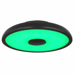 Luminaires Globo Lighting Plafonnier Globo RAFFY LED Noir, Blanc, 1 lumière, Télécommandes, Changeur de couleurs* Éclairage Led