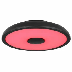 Luminaires Globo Lighting Plafonnier Globo RAFFY LED Noir, Blanc, 1 lumière, Télécommandes, Changeur de couleurs* Éclairage Led