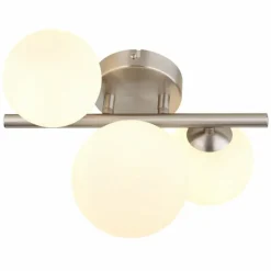 Luminaires Globo Lighting Plafonnier Globo RIHA LED Nickel mat, 3 lumières