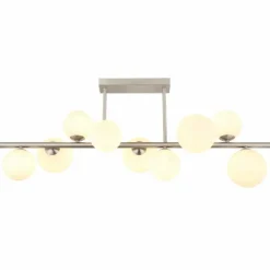 Luminaires Globo Lighting Plafonnier Globo RIHA LED Nickel mat, 9 lumières