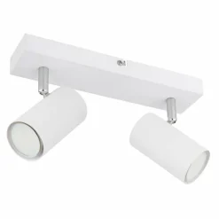 Luminaires Globo Lighting Plafonnier Globo ROBBY Chrome, Blanc, 2 lumières* Spots Et Projecteurs