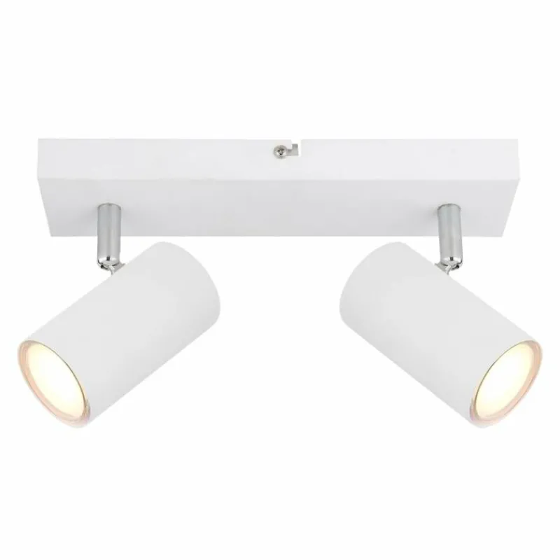 Luminaires Globo Lighting Plafonnier Globo ROBBY Chrome, Blanc, 2 lumières* Spots Et Projecteurs