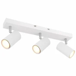 Luminaires Globo Lighting Plafonnier Globo ROBBY Chrome, Blanc, 3 lumières* Spots Et Projecteurs