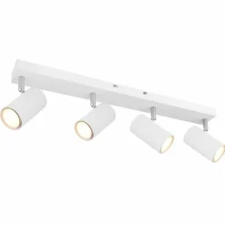 Luminaires Globo Lighting Plafonnier Globo ROBBY Chrome, Blanc, 4 lumières* Spots Et Projecteurs
