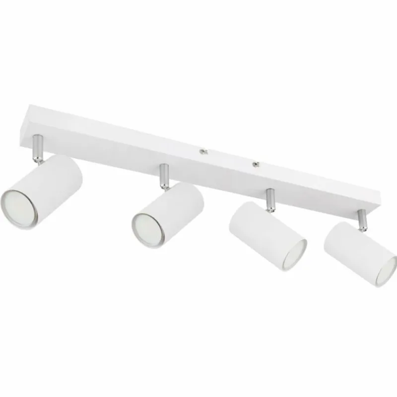 Luminaires Globo Lighting Plafonnier Globo ROBBY Chrome, Blanc, 4 lumières* Spots Et Projecteurs